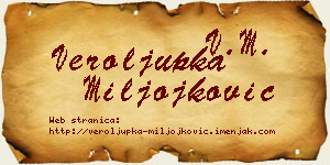 Veroljupka Miljojković vizit kartica